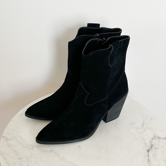 Blondo Wayde Waterproof Suede Leather Western Boots Black Size 9.5 NWT - Picture 3 of 9